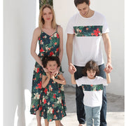 Ensemble assorti à imprimé fleuri pour maman, papa et enfants