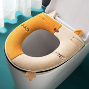 Cojín para Asiento de Inodoro con Asa, Extra Grueso y Suave, ¡Diseño de Gato Tierno y Divertido!