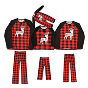 Pijamas de Cuadros con Reno para Toda la Familia